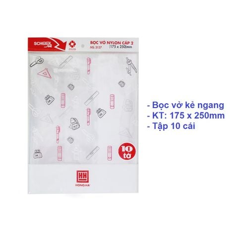 Nilon Bọc vở kẻ ngang Hồng Hà 3157 - Kích thước: 175x250mm
