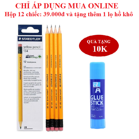 Hộp 12 bút chì Staedtler 134 - Tặng hồ khô