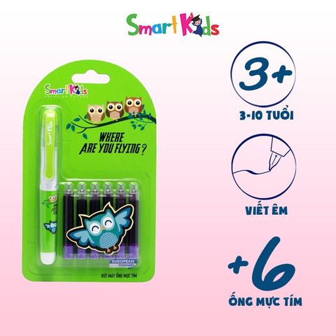 Bút máy Smartkids SK-CFP002 kèm 6 ống mực tím (Tặng 1 tẩy chì STAEDTLER)