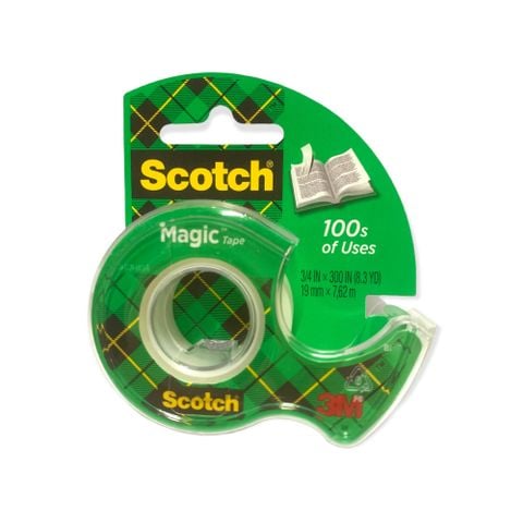 Băng dính kỳ diệu 3M Scotch 19mm x 7.62m Cat.105, trong suốt, bám dính tốt, viết lên được