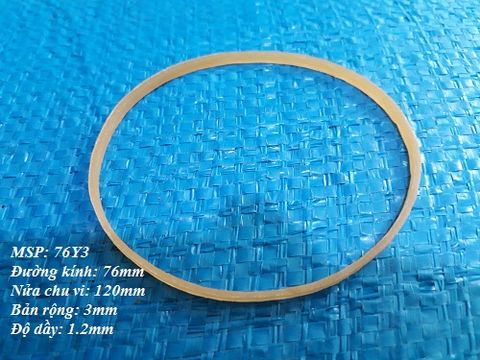 Dây chun bản lớn 3mm đường kính 76mm, dày 1.2mm - Gói 500g tương đương khoảng 385 cái/gói