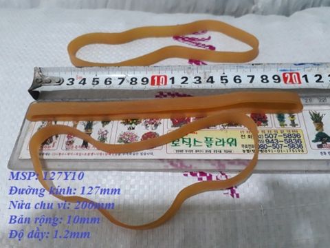 Dây thun, dây chun bản lớn rộng 1cm, dày 1.2mm, đường kính 12.7cm - Gói 500g tương đương khoảng 75 cái/gói