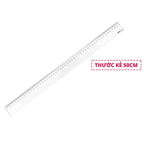 Thước thẳng 50cm Deli 6250 - Trong suốt, vạch kẻ rõ ràng