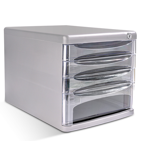 Tủ đựng tài liệu 4 tầng Deli 9794 - Màu xám - Kích thước: 270×360×260mm