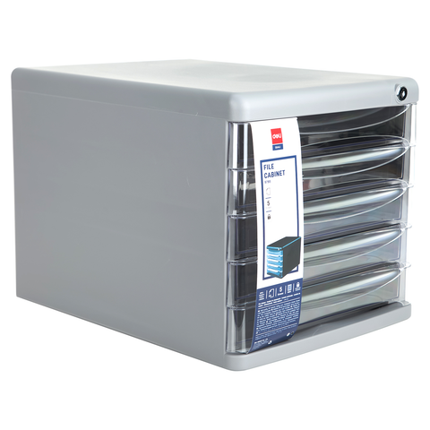 Tủ đựng tài liệu 5 tầng Deli 9795 - Màu xám - Kích thước: 270×360×260mm