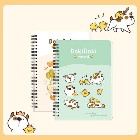 Sổ lò xo A4 Hải Tiến 300 trang DOKI DOKI 8540 - Kích thước 210 x 297 mm, Định lượng 70gsm