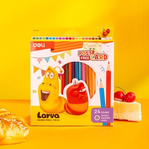 Bút chì màu 24 màu Larva Deli EC115-24