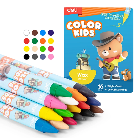 Bút sáp màu 16 màu Deli EC225-16 - Color Kids