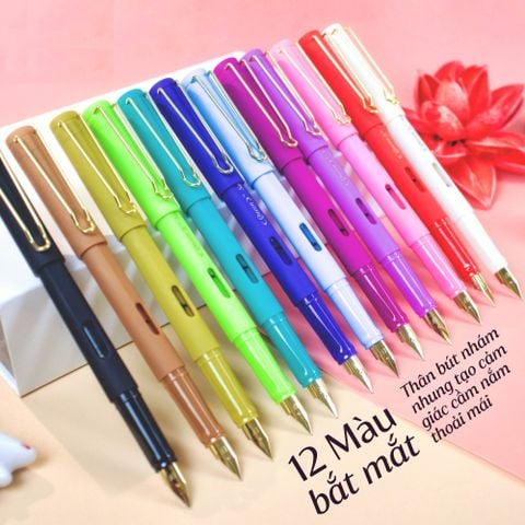 Bút máy ngòi trơn nét nhỏ tròn đều Queen FP17-1 - Tặng kèm 3 ống mực