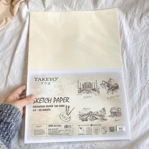 Giấy vẽ A3 TAKEYO 20 tờ - Định lượng 160gsm TMG-8735