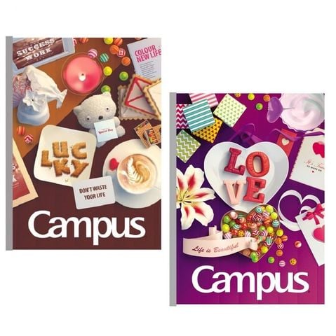 Lốc 10 Vở kẻ ngang Campus Gift 120 trang  - Tặng 01 bút bi