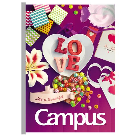 Lốc 10 Vở Campus Gift 120 trang (Dòng kẻ ngang) - Tặng 1 bút nhớ dòng Double A