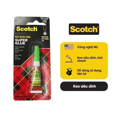 Keo dán siêu dính AD113 3M™ Scotch® trong suốt, dạng loãng, mau khô - Khối lượng: 2g/tuýp - Nhập khẩu bởi 3M Việt Nam