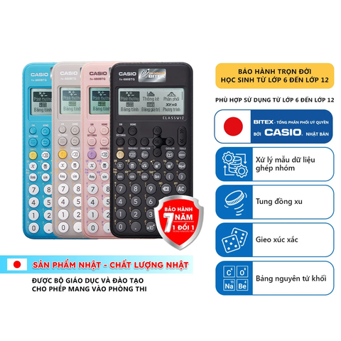 Máy tính CASIO FX-880BTG các màu - Tặng 1 Hộp bút DoubleA và 1 bút Nhật trị giá 65K