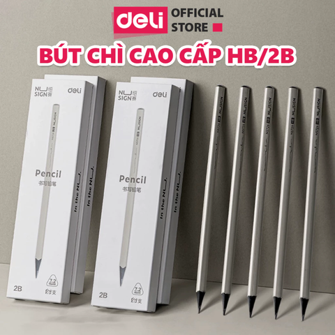 Bút chì Nusign Deli NS726-2B - Lõi đen cao cấp, thân bút hình tam giác