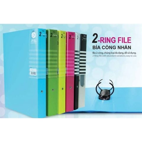 File còng Plus O-Ring gáy dày 3.9cm - Chứa được 210 tờ giấy A4 - 6 màu lựa chọn (Bìa 2-Ring)