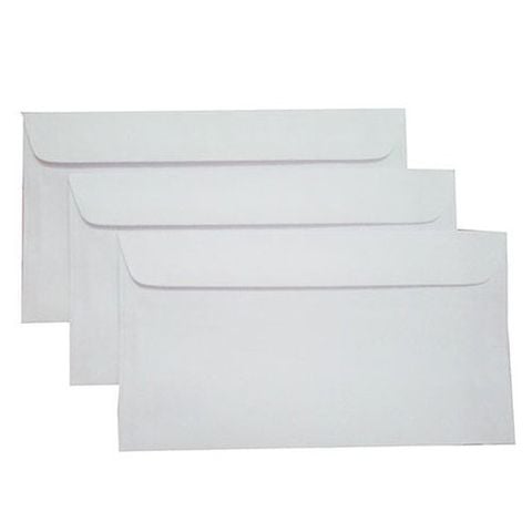 Tập 100 phong bì trắng A8 kích thước 9.4 x 18.5cm -  dùng để đựng tiền, danh thiếp, thẻ quà tặng