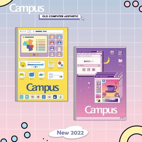 [MẪU MỚI 2022] Vở Campus PC OLD 80 trang kẻ ngang có chấm - Mua 10 quyển tặng 1 bút bi