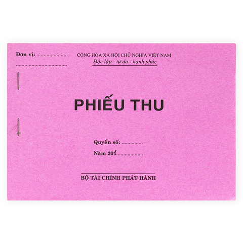 Phiếu thu A5 1 liên loại đẹp (13x19cm)