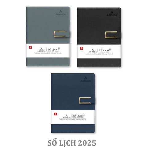 Sổ lịch Agenda 2025 Hải Tiến 228 trang 4542 - KT: 165x240mm - Định lượng 80gsm - khuy bấm nam châm