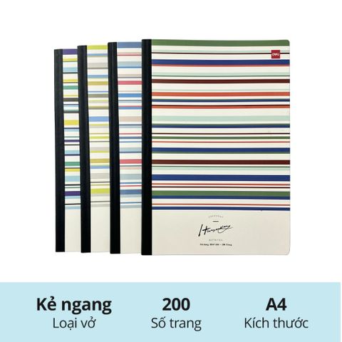 Sổ bìa bồi A4 Deli 200 trang CNB547-200 - Kích thước: 210x297mm