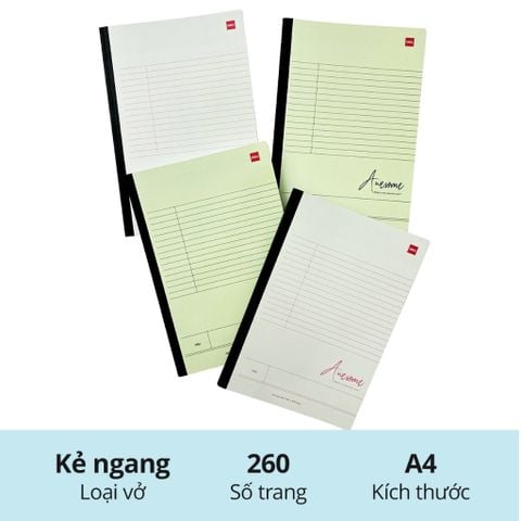 Sổ bìa bồi A4 Deli 260 trang CNB547-260 - Kích thước: 210x297mm