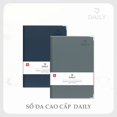 Sổ bìa da DAILY 6 - 240 trang 8779 - Kích thước 150 x 210mm - Định lượng 70gsm, dòng kẻ ngang