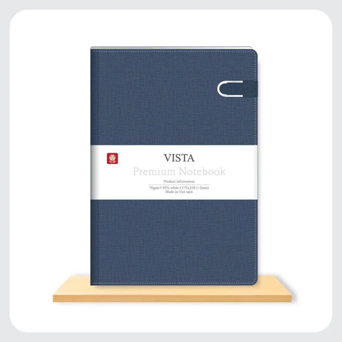 Sổ bìa da cao cấp VISTA 5 khuy bấm nam châm 200 trang 8441 - Kích thước: 135x195mm