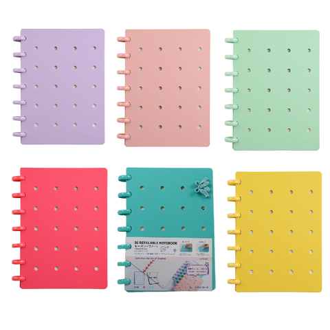 Sổ tay lá rời 80 trang bìa lỗ Nấm kèm phụ kiện trang trí Khổ B5 Sworld ST6192 - KT bìa 182x257mm
