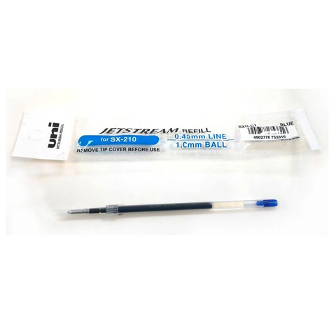Ruột bút bi UNI JETSTREAM SXR-C1 ngòi 1.0mm - Mực xanh - Thay thế cho bút SX-210, SXN-210 (Nhập khẩu bởi Cty Thái Á)