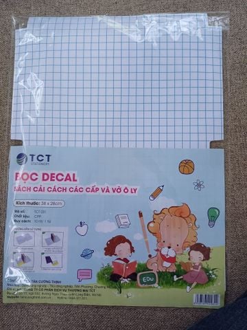 Tập 10 tờ Decal bọc sách vở Size 38x28cm TCT051 - Bọc cho sách, vở ô ly có kích thước 17x24cm