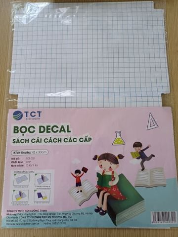 Tập 10 tờ Decal bọc sách vở size 43x30cm TCT052 - Bọc cho sách vở có kích thước 19x26.5cm