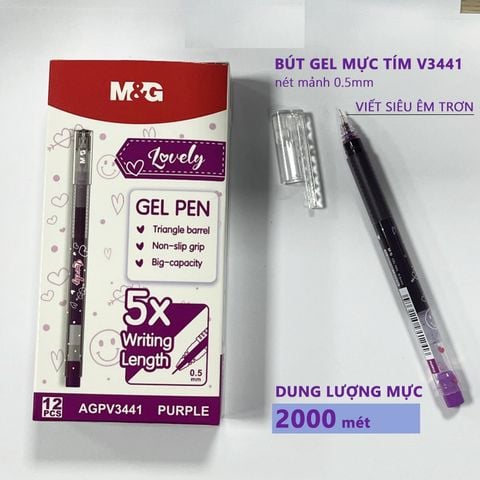 Bút gel M&G AGPV3441 ngòi 0.5mm - Viết tới 2.000m, siêu êm trơn