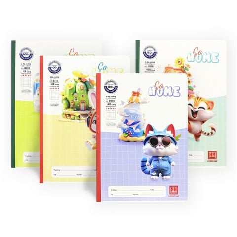 Vở 4 ô ly Hồng Hà 48 trang Baby Shop 0518 - Định lượng 100gsm, giấy vàng chống lóa mỏi mắt - Mua 10 quyển tặng 1 bút chì
