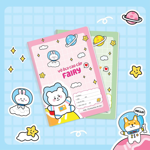 Vở 4 ô ly Hải Tiến 80 trang FAIRY 1879 - Định lượng 100gsm - Mua 05 quyển tặng 1 bút chì