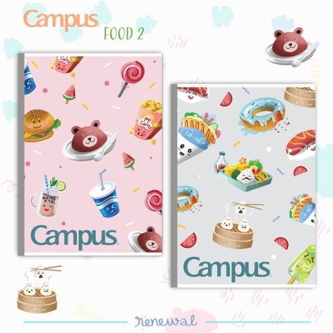 [Mẫu mới 2021] Vở Campus Food 80 Trang (Dòng kẻ ngang) - Mua 10 quyển tặng bút bi (Mua từ 120 quyển chiết khấu 5%)