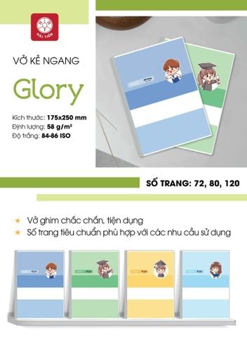Vở HẢI TIẾN Glory 80 trang 2883 (Dòng kẻ ngang)