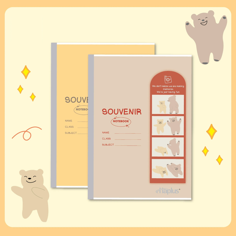 Vở kẻ ngang Haplus 120 trang Souvenir 5754 - Định lượng 60gsm - Mua 10 quyển tặng 01 bút bi
