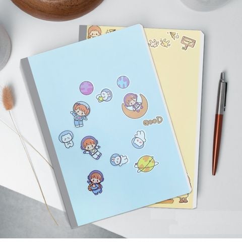 Vở 4 ôly cao cấp Sticker 48 trang Hải Tiến 1909 - Giấy định lượng 100gsm - Mua 5 quyển tặng 01 bút chì