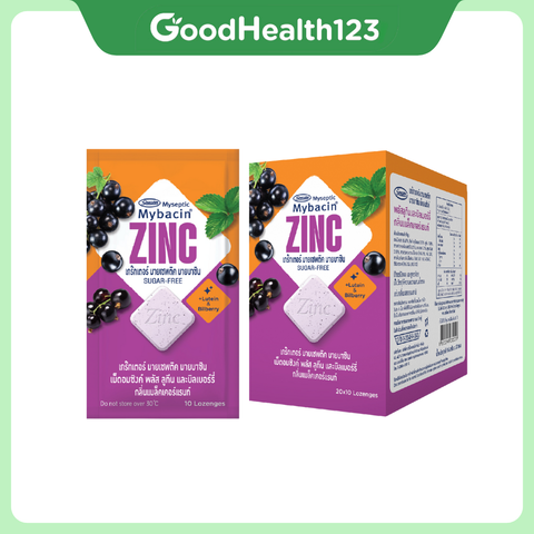  [Hộp 20 gói] Kẹo Ngậm Bổ Sung Kẽm Mybacin Zinc Plus – Tăng Sức Đề Kháng - Gói 10 viên 