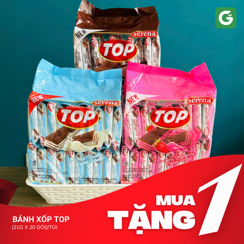  [MUA 1 TẶNG 1] Bánh Xốp Nhân Kem Serena TOP - Vani, Dâu, Socola - Date T8/2025 