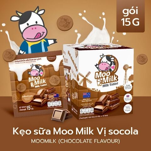  Kẹo Sữa Bò Moo Milk Vị Socola - Ngọt ngào & Bổ dưỡng – Gói 15g [Hàng Thái Lan] 