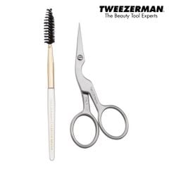 304.Combo 2 sản phẩm chuốt lông mày và kéo tỉa - BROW SHAPING SCISSORS & BRUSH (2914-LLT-APAC)