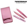 010.Bộ 3 nhíp mini màu hồng và bao da hồng - MICRO MINI TWEEZER SET (4267-LLT-APAC)