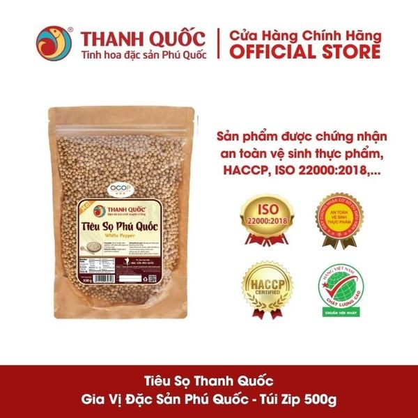 Tiêu Sọ Phú Quốc Thanh Quốc Túi Zip 500g