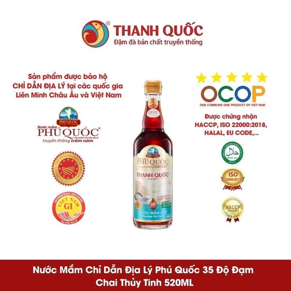 Nước Mắm Chỉ Dẫn Địa Lý Phú Quốc Thanh Quốc 35N 520ml