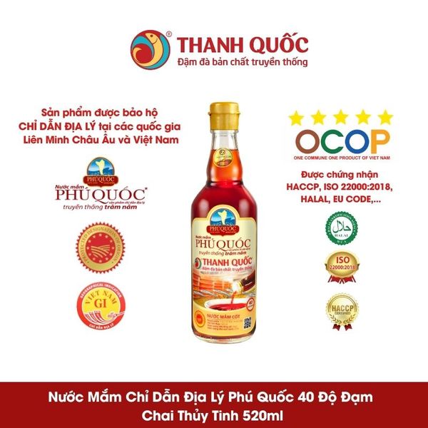 Nước Mắm Chỉ Dẫn Địa Lý Phú Quốc Thanh Quốc 40N 520ml