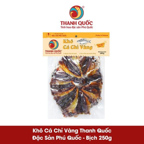 Khô Cá Chỉ Vàng Phú Quốc - Thanh Quốc, Bịch 250G