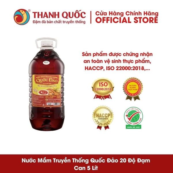 Nước Mắm Truyền Thống Quốc Đảo 20N Can 5L