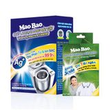  Hộp Vệ Sinh Máy Giặt Mao Bao chứa Ion Bạc Ag+ 306g + Hộp Bột Tẩy Quần Áo Thiên Nhiên Mao Bao Baking soda 12gx5 gói 